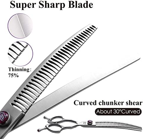 7.5‘’ Curved Chunker Dog Grooming Scissors - Image 4