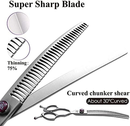 7.5‘’ Curved Chunker Dog Grooming Scissors - Image 4