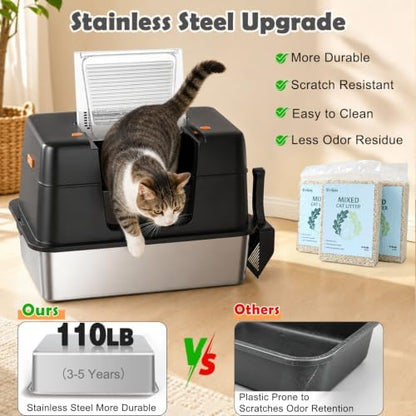 Vivifying XL Stainless Steel Cat Litter Box - Image 6