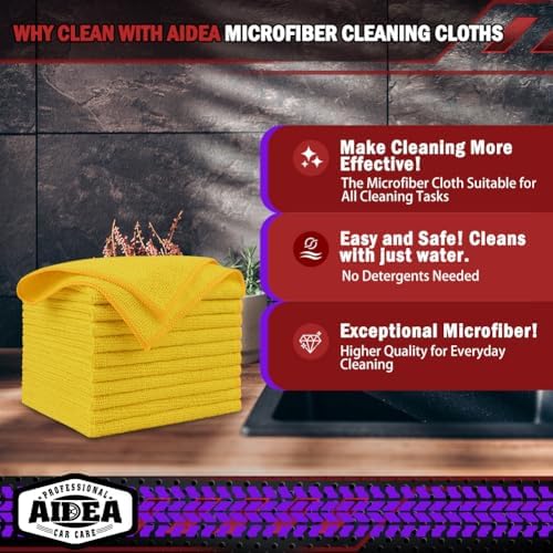 AIDEA Microfiber Cleaning Cloth-20PK, Microfiber Towels - Image 2