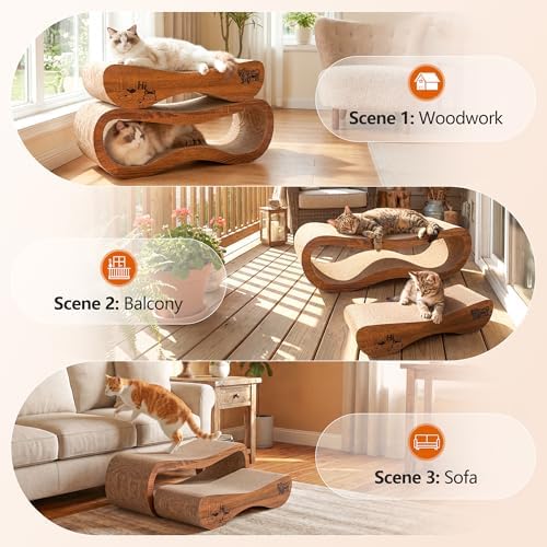 Cat Scratcher Set Cardboard Lounge Bed Scratch Pad - Image 5