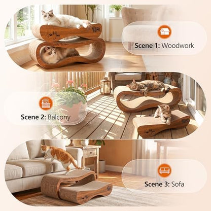 Cat Scratcher Set Cardboard Lounge Bed Scratch Pad - Image 5
