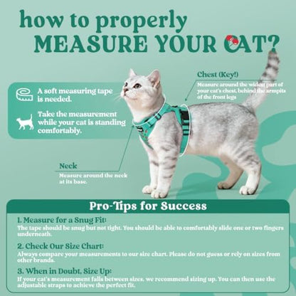 rabbitgoo Cat Harness and Leash Set, Escape Proof Vest, Cherry Grove - Image 2
