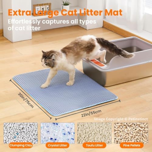 Extra Large Cat Litter Mat, Double Layer Honeycomb Design - Image 2