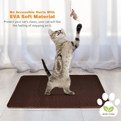 Cat Litter Mat 22"x30", Double Layer EVA litterbox Mat - Image 6