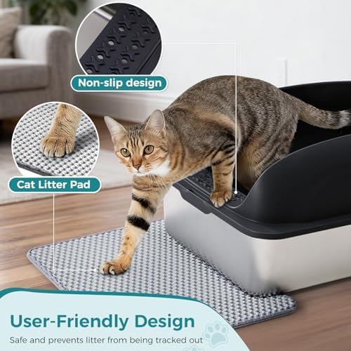 OLIXIS Stainless Steel Large Cat Litter Box - Image 3