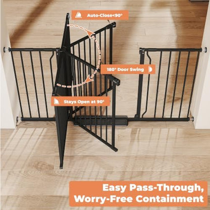 29"-58" Extra Wide Baby Gate, No Drilling Auto Close Dog Gate - Image 3