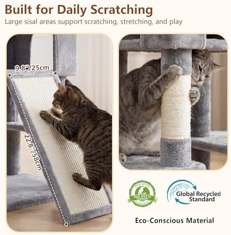 Heybly Cat Tree, 82.7″ Extra Tall Cat Tower - Image 6