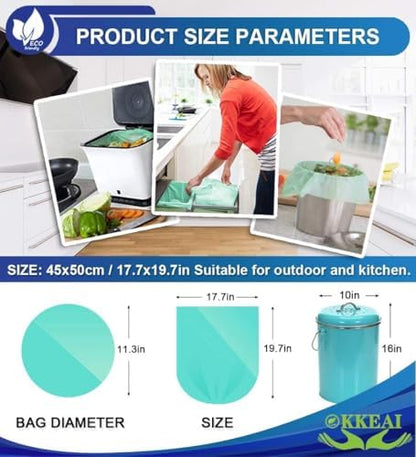 OKKEAI Small Trash Bags 3 Gallon, Light Green Wastebasket Liners - Image 3