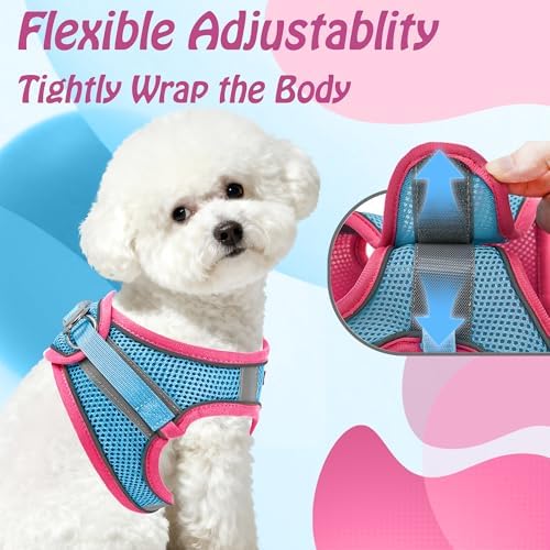 AIITLE Dog Harness and Leash Set, Step-in Puppy Pet Vest, Hot Pink M - Image 5