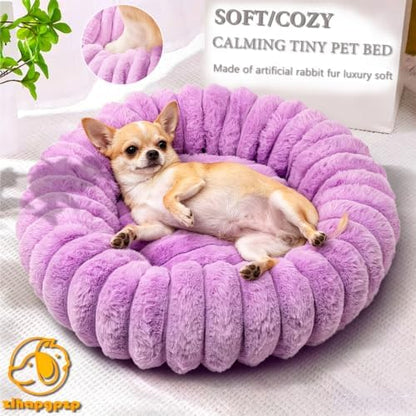 Tiny Donut Pet Bed, 16 Inch Round Calming Bed - Image 2