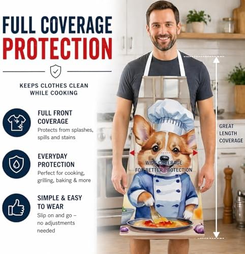 Caroline's Treasures Corgi The Chef Apron Cooking Kitchen Server Baking Crafts - Image 3