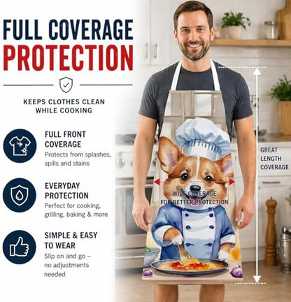 Caroline's Treasures Corgi The Chef Apron Cooking Kitchen Server Baking Crafts - Image 3