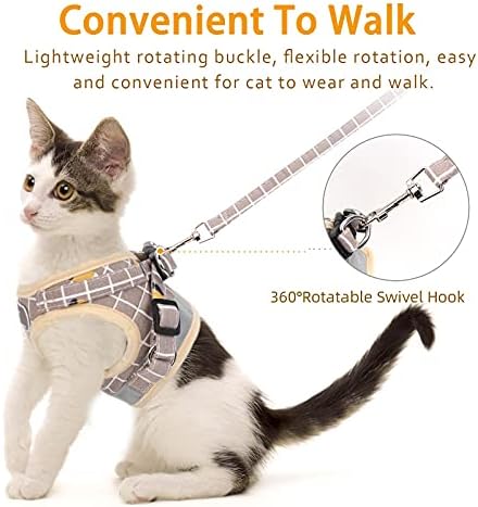 Cat Harness and Leash Set, Escape Proof Harness Khaki-Pattern XS - Image 3