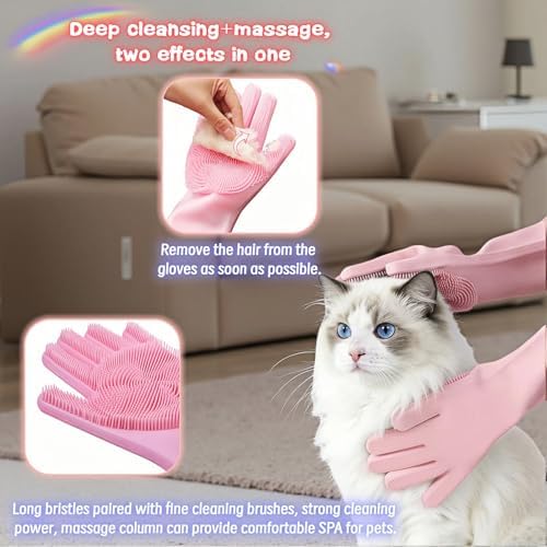 Silicone Dog Grooming Glove for Dogs and Cats, Enhanced Five-Finger Fit - Image 2