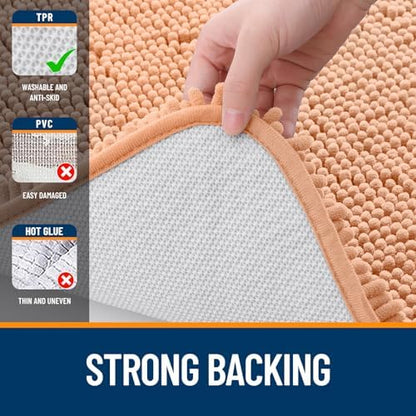 OLANLY Small Bathroom Rugs 30x18, Extra Soft Absorbent Chenille Bath Rugs - Image 6