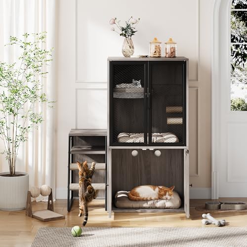 TrailBlaze Modern Double Cat Litter Box Enclosure Furniture – Hidden Storage by Unknown