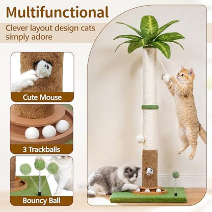 35" Tall Palm Tree Cat Scratching Post Vertical - Image 3