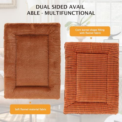 Reversible Dog Bed Mat with Plush and Corn Velvet, Soft Warm Pet Cushion - Image 5