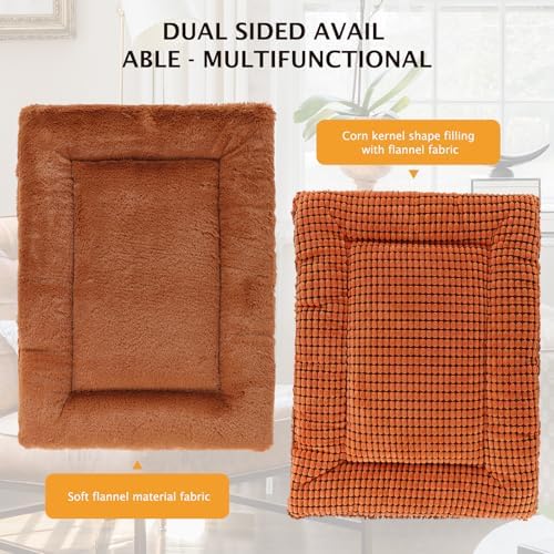 Reversible Dog Bed Mat with Plush and Corn Velvet, Soft Warm Pet Cushion - Image 5