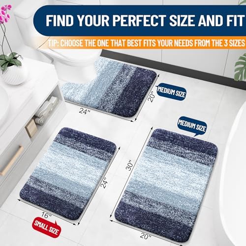 OLANLY Bathroom Runner Rug 44x20, Extra Soft Absorbent Microfiber Bath Rugs - Image 2