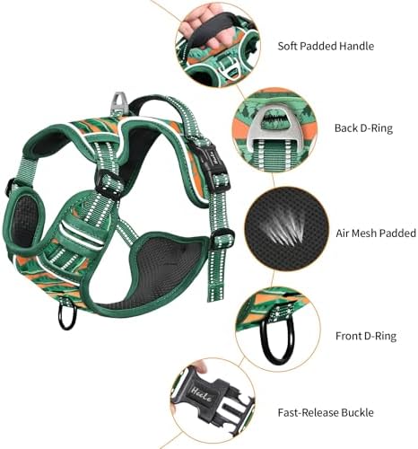 HEELE Dog Harness, No Pull Adjustable Padded Reflective Harness - Image 3