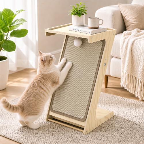 Cat Scratching Post Z-Shaped Cats Scratcher Side Table by Unknown