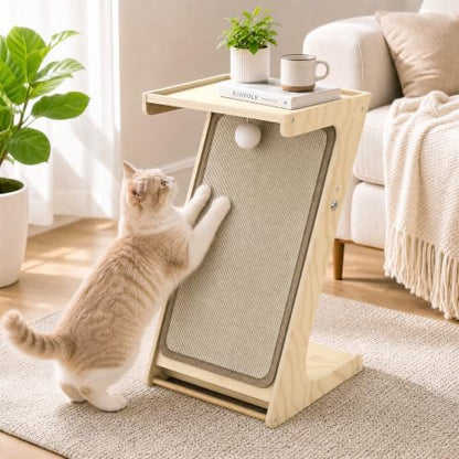 Cat Scratching Post Z-Shaped Cats Scratcher Side Table by Unknown