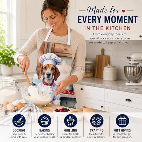 Caroline's Treasures English Foxhound The Chef Apron Cooking Kitchen Server - Image 6