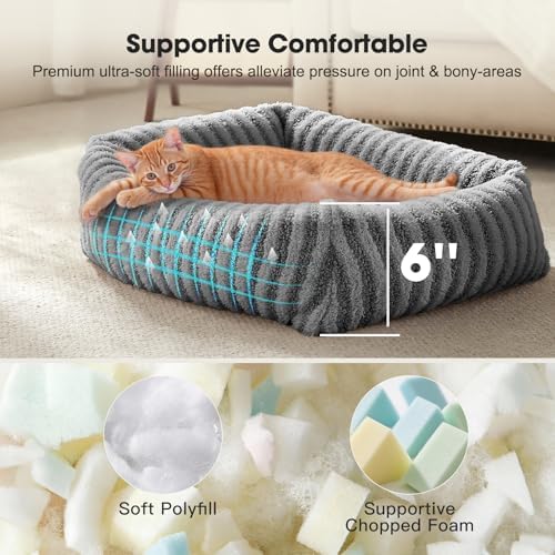 MIXJOY Dog Beds for Small Dogs Cats, Soft Cat Bed for Indoor Cats, Rectangle - Image 2