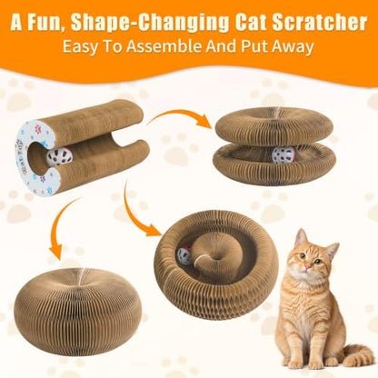 Magic Organ Cat Scratch Board, Compact Cats Accordion, Interactive Cardboard - Image 3