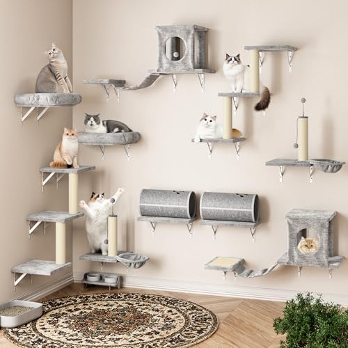 14-in-1 Cat Wall Shelves, Wall Mounted Cat Shelves, Space Saving - Image 2