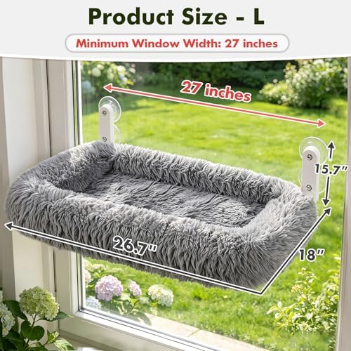 Zoratoo Foldable Cat Window Perch, Widened Cushion Cat Bed - Image 5