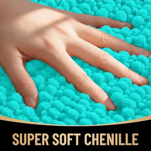 OLANLY Thick Chenille Small Bathroom Rugs 24x16, Absorbent Bath Mat - Image 2