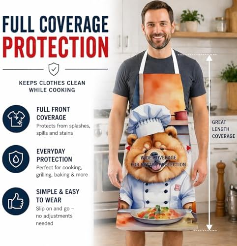 Caroline's Treasures Chow Chow The Chef Apron Cooking Kitchen Server Baking - Image 3