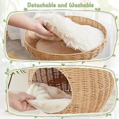 Yaheetech 54in Rattan Cat Tree Tower - Image 5