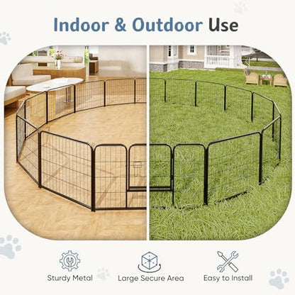 DUMOS Dog Playpen 40 Inch 32 Panels Indoor Outdoor Metal Pet Fence - Image 4