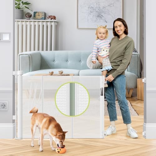 Reinforced 55" Wide Retractable Baby Gates by Babyproofingoutletcovers