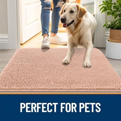 OLANLY Dog Door Mat for Muddy Paws 40x32, Super Absorbent Chenille Mud Mat - Image 6