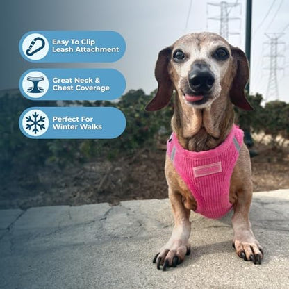 Voyager Step-in Plush Dog Vest Harness -Fuchsia Corduroy - Image 5