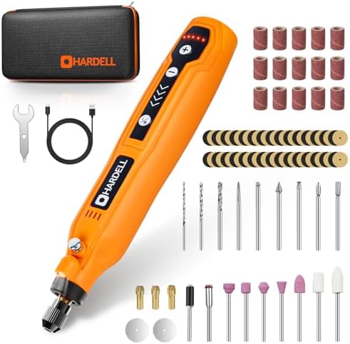 HARDELL Mini Cordless Rotary Tool, 5-Speed 69pcs Kit by HARDELL