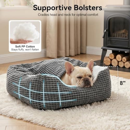 GASUR Dog Beds for Large Medium Small Dogs, Rectangle Cave Hooded Blanket Puppy - Image 3