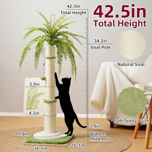 42" Tall Palm Tree Cat Scratching Post - Image 7