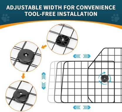ERYTLLY Dog Car Barrier for SUVs, Adjustable Heavy-Duty Wire Pet Gate, Foldable - Image 4