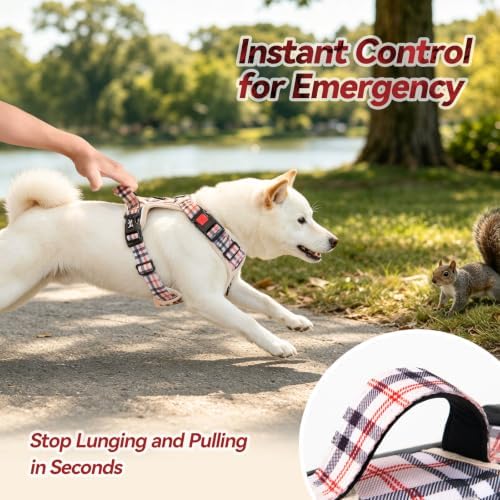 PoyPet Plaid Dog Harness Large, No Pull Vest - Image 6