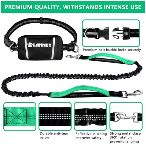 LANNEY Hands Free Dog Leash, Waist Running Leash - Image 2