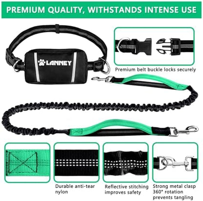 LANNEY Hands Free Dog Leash, Waist Running Leash - Image 2