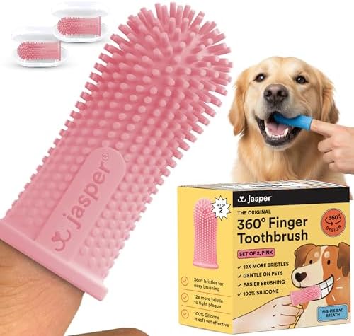 Jasper Dog Toothbrush, 360° Finger Toothbrush by OralWellnessforPets
