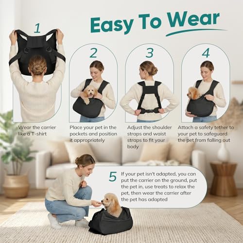 Dog Sling Carrier Front with Thicken Bottom Support - Image 6