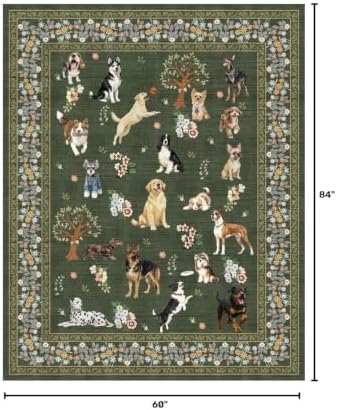 Dark Green Area Rug 5x7 for Living Room Bedroom - Image 2